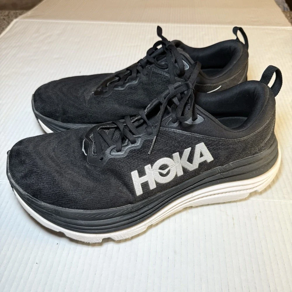 HOKA ONE ONE GAVIOTA 5 Black Running Shoes Sneakers Men's Sz 12.5 EE
